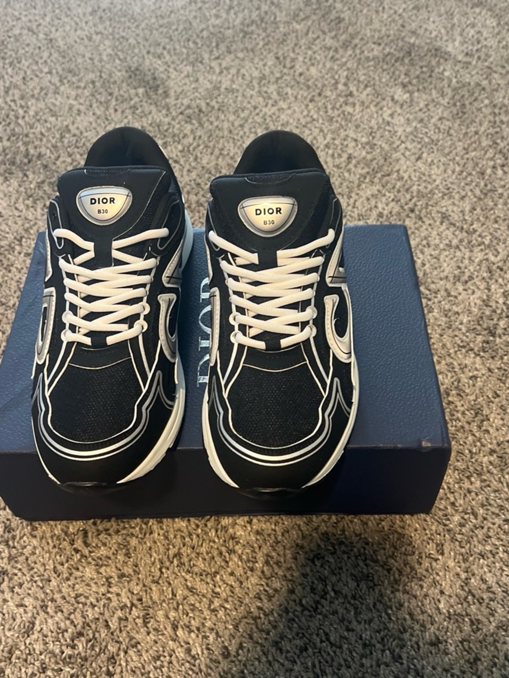 Dior Black and White Men's Runner Sneakers
